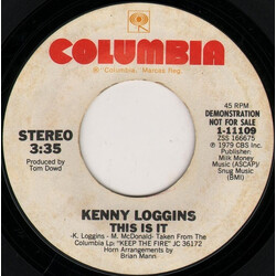 Kenny Loggins This Is It USED VINYL 7INCH 45 RPM SINGLE PROMO STYRENE