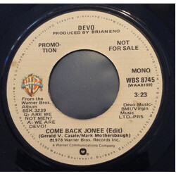 Devo Come Back Jonee USED VINYL 7INCH 45 RPM SINGLE PROMO