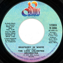 Love Unlimited Orchestra Rhapsody In White Vinyl 7" USED