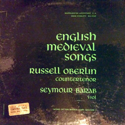 Russell Oberlin / Seymour Barab Music Of The Middle Ages: Volume V - English Medieval Songs Vinyl LP USED