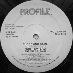Hurt 'em Bad And The SC Band The Boxing Game USED VINYL 12INCH 33 S RPM SINGLE PROMO STEREO