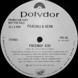 Peaches & Herb Freeway USED VINYL 12INCH 33 S RPM PROMO MONO