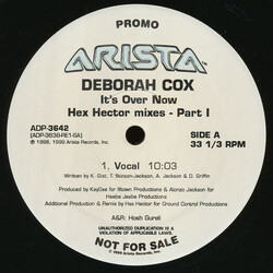 Deborah Cox It's Over Now (Hex Hector Mixes - Part I) USED VINYL 12INCH PROMO 33 S RPM