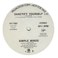 Simple Minds Sanctify Yourself Vinyl 12" USED