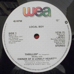 Local Boy Thriller Medley With Owner Of A Lonely Heart USED VINYL 12INCH 45 RPM