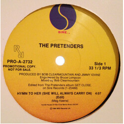 The Pretenders Hymn To Her (She Will Always Carry On) USED VINYL 12INCH PROMO SINGLE 33 S RPM