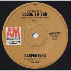 Carpenters (They Long To Be) Close To You USED VINYL 7INCH 45 RPM SINGLE