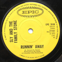 Sly & The Family Stone Runnin' Away VINYL 7" USED