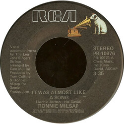 Ronnie Milsap It Was Almost Like A Song USED VINYL 7INCH 45 RPM SINGLE STEREO