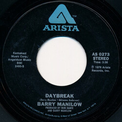 Barry Manilow Daybreak USED VINYL 7INCH 45 RPM SINGLE STYRENE STEREO