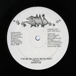 Mantus I'm So In Love With You USED VINYL 12INCH 33 S RPM PROMO
