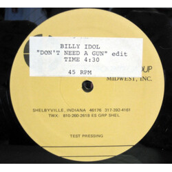Billy Idol Don't Need A Gun USED VINYL 12INCH SINGLE TEST PRESSING 45 RPM