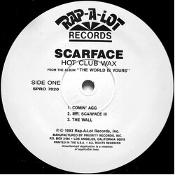 Scarface (3) Hot Club Wax USED VINYL 12INCH 33 S RPM SAMPLER
