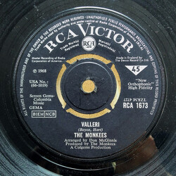 The Monkees Valleri USED VINYL 7INCH 45 RPM SINGLE