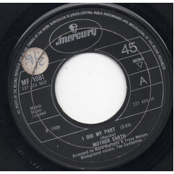 Mother Earth (4) I Did My Part USED VINYL 7INCH 45 RPM MONO