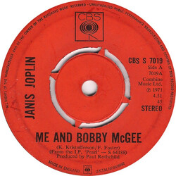 Janis Joplin Me And Bobby McGee / Half Moon USED VINYL 7INCH 45 RPM SINGLE