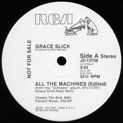 Grace Slick All The Machines USED VINYL 12INCH 33 S RPM PROMO
