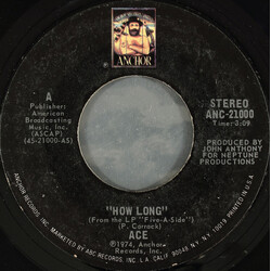 Ace (7) How Long USED VINYL 7INCH 45 RPM SINGLE STYRENE STEREO