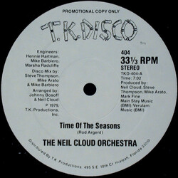 The Neil Cloud Orchestra Time Of The Seasons VINYL 12" USED