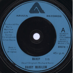 Barry Manilow Mandy USED VINYL 7INCH 45 RPM