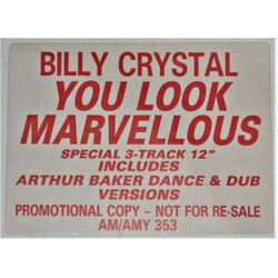 Billy Crystal You Look Marvellous USED VINYL 12INCH 45 RPM WHITE LABEL PROMO