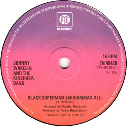 Johnny Wakelin & The Kinshasa Band Black Superman (Muhammad Ali) USED VINYL 7INCH 45 RPM SINGLE
