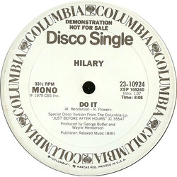 Hilary Schmidt Do It USED VINYL 12INCH 33 S RPM PROMO STEREO MONO