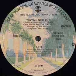 Wayne Newton 1-2-3 Vinyl 12" USED