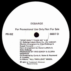 DeBarge Stop! Don't Tease Me USED VINYL 12INCH 33 S RPM PROMO