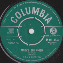 Nina & Frederik Mary's Boy Child Vinyl 7" USED