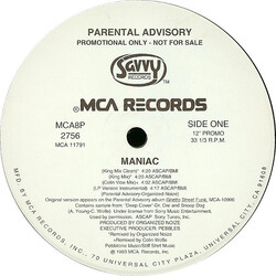 Parental Advisory Maniac USED VINYL 12INCH PROMO