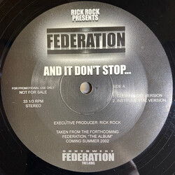 Rick Rock (2) / Federation And It Don't Stop... USED VINYL 12INCH PROMO
