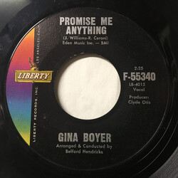 Gina Boyer Promise Me Anything / Say It From Your Heart USED VINYL 7INCH 45 RPM SINGLE STYRENE