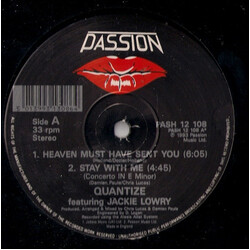 Quantize / Jackie Lowry Heaven Must Have Sent You / Stay With Me USED VINYL 12INCH 33 S RPM