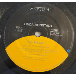 Linda Ronstadt All My Life USED VINYL 7INCH 45 RPM SINGLE
