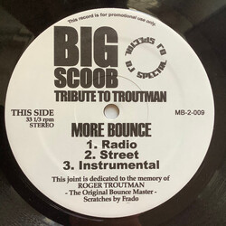 Big Scoob Tribute To Troutman - More Bounce USED VINYL 12INCH 33 S RPM PROMO