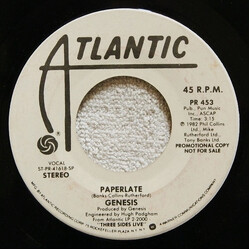 Genesis Paperlate / Turn It On Again (Live) USED VINYL 7INCH 45 RPM PROMO