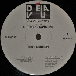 Mick Jackson Let's Make Sunshine / Something To Remember You By USED VINYL 12INCH 45 RPM