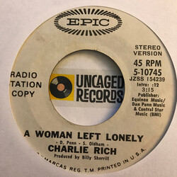 Charlie Rich A Woman Left Lonely Vinyl 7" USED