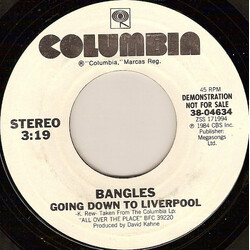 Bangles Going Down To Liverpool USED VINYL 7INCH 45 RPM SINGLE PROMO STEREO