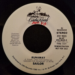 Sailor Runaway USED VINYL 7INCH 45 RPM PROMO
