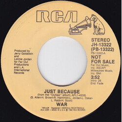 War Just Because Vinyl 7" USED