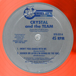Crystal And The Team (Won't You) Dance With Me USED VINYL 12INCH PROMO 45 RPM