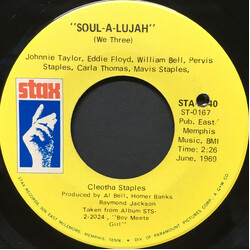Johnnie Taylor / Eddie Floyd / William Bell / Pervis Staples / Carla Thomas / Mavis Staples / Cleotha Staples Soul-A-Lujah USED VINYL 7INCH 45 RPM SIN
