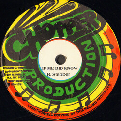 Reggie Stepper If Me Did Know Vinyl 12" USED