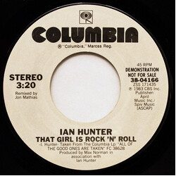 Ian Hunter That Girl Is Rock 'N' Roll USED VINYL 7INCH PROMO