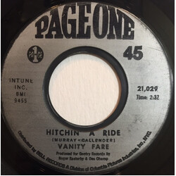 Vanity Fare Hitchin' A Ride / Man Child USED VINYL 7INCH 45 RPM SINGLE STYRENE