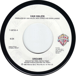 Van Halen Dreams USED VINYL 7INCH 45 RPM