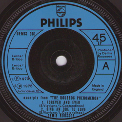 Demis Roussos Excerpts From "The Roussos Phenomenon" Vinyl 7" USED