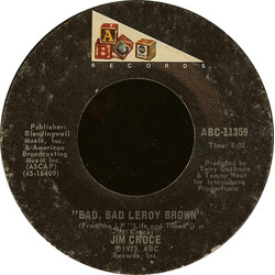Jim Croce Bad, Bad Leroy Brown USED VINYL 7INCH 45 RPM STYRENE